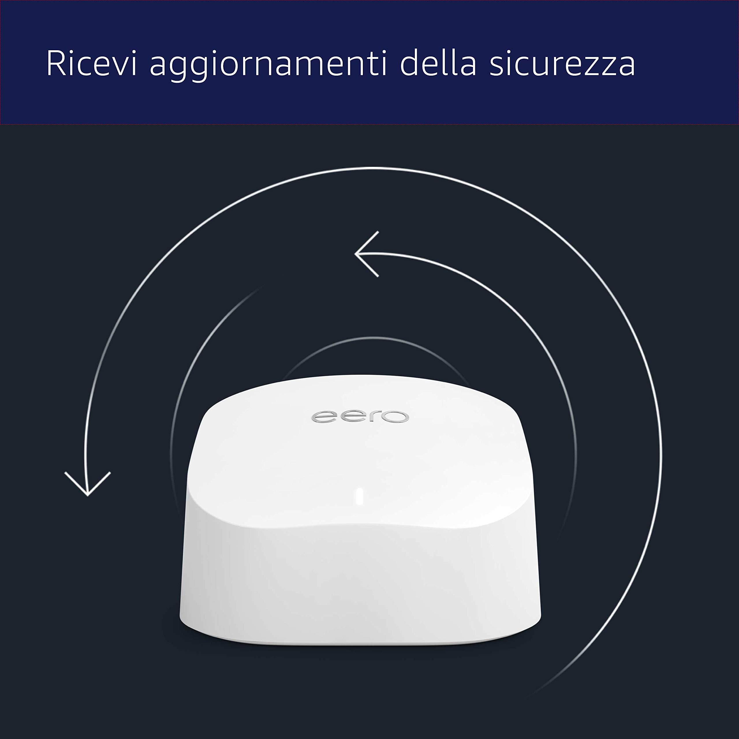 Router wi-fi mesh Amazon eero 6 | Fino a 140 m² | Connessione di oltre 75 dispositivi | Estende la rete eero esistente | Confezione da 1 | Modello 2021