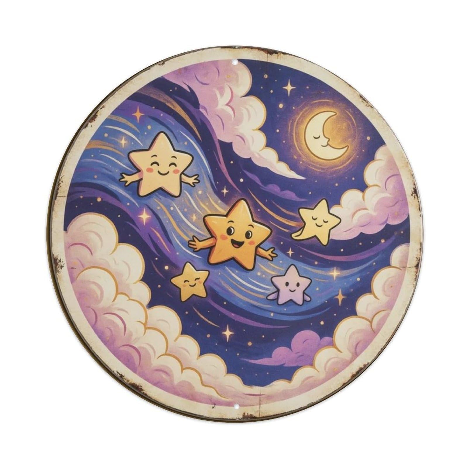 Firefly Star Jar Enchanted Round Metal Tin Sign Plaque