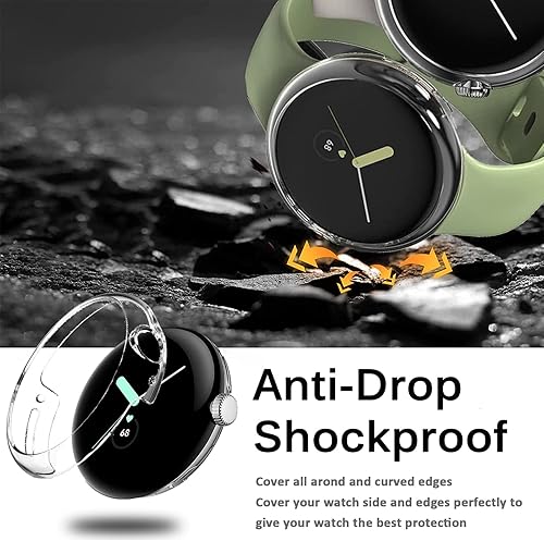 Miniatura 4 de Miimall Funda compatible con Google Pixel Watch, parachoques de policarbonato duro sin protector de pantalla, ultrafina, ligera, a prueba de golpes,