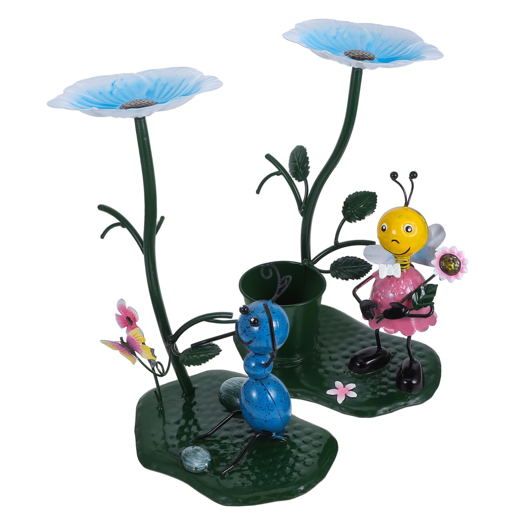 Toddmomy 2 Pezzi Mangiatoie per Uccelli in Metallo per Giardino e Balcone Statua Decorativa Resistente alle Intemperie Ornamento da Prato per Attirare Uccelli e Abbellire Spazi Esterni