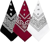 Bycc Bynn 3-Pack 100% Cotton Paisley Bandanas - Versatile Face Masks, Headwraps, Scarves for Men, Women & Pets