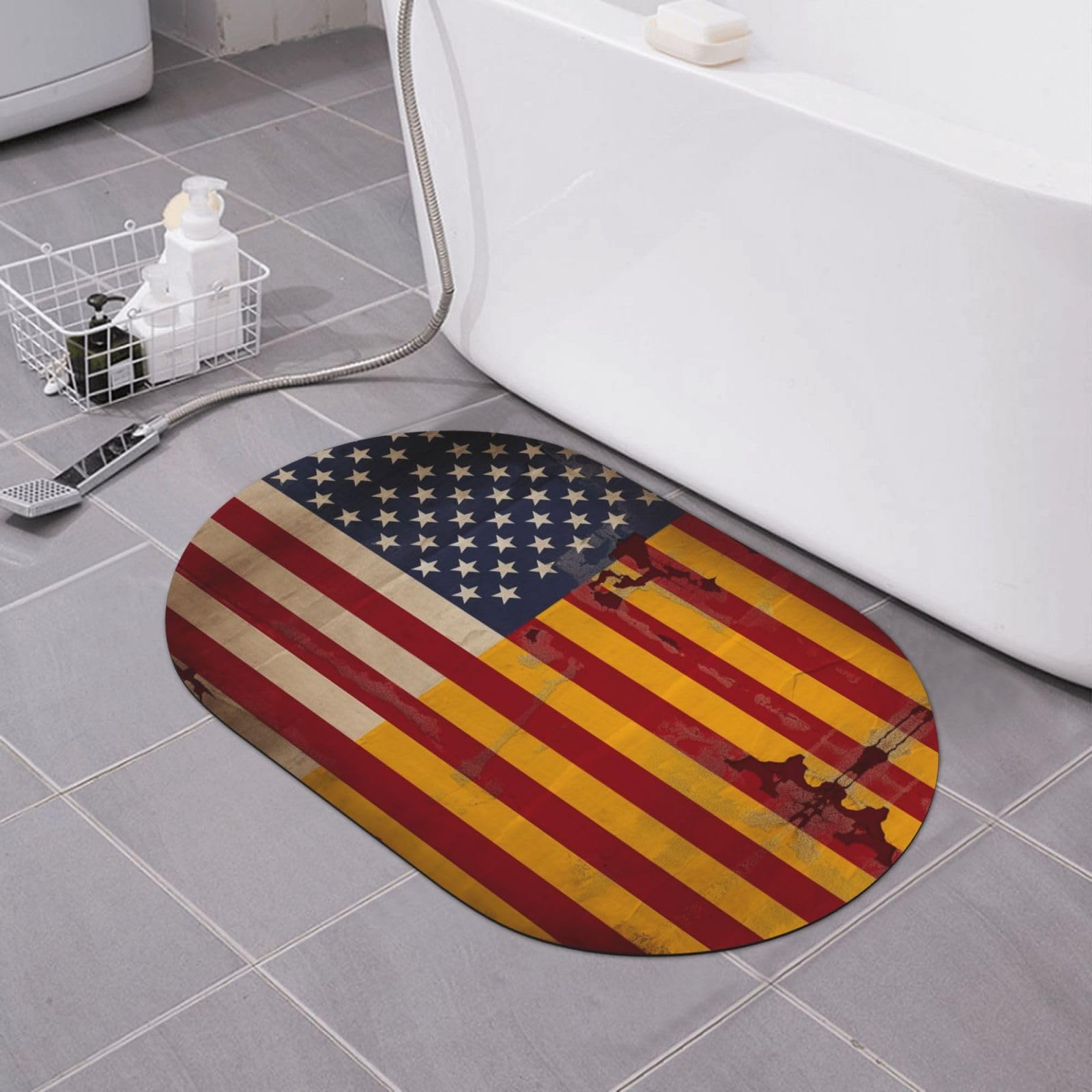 Paillasson imprimé drapeau espagnol américain tapis de douche original