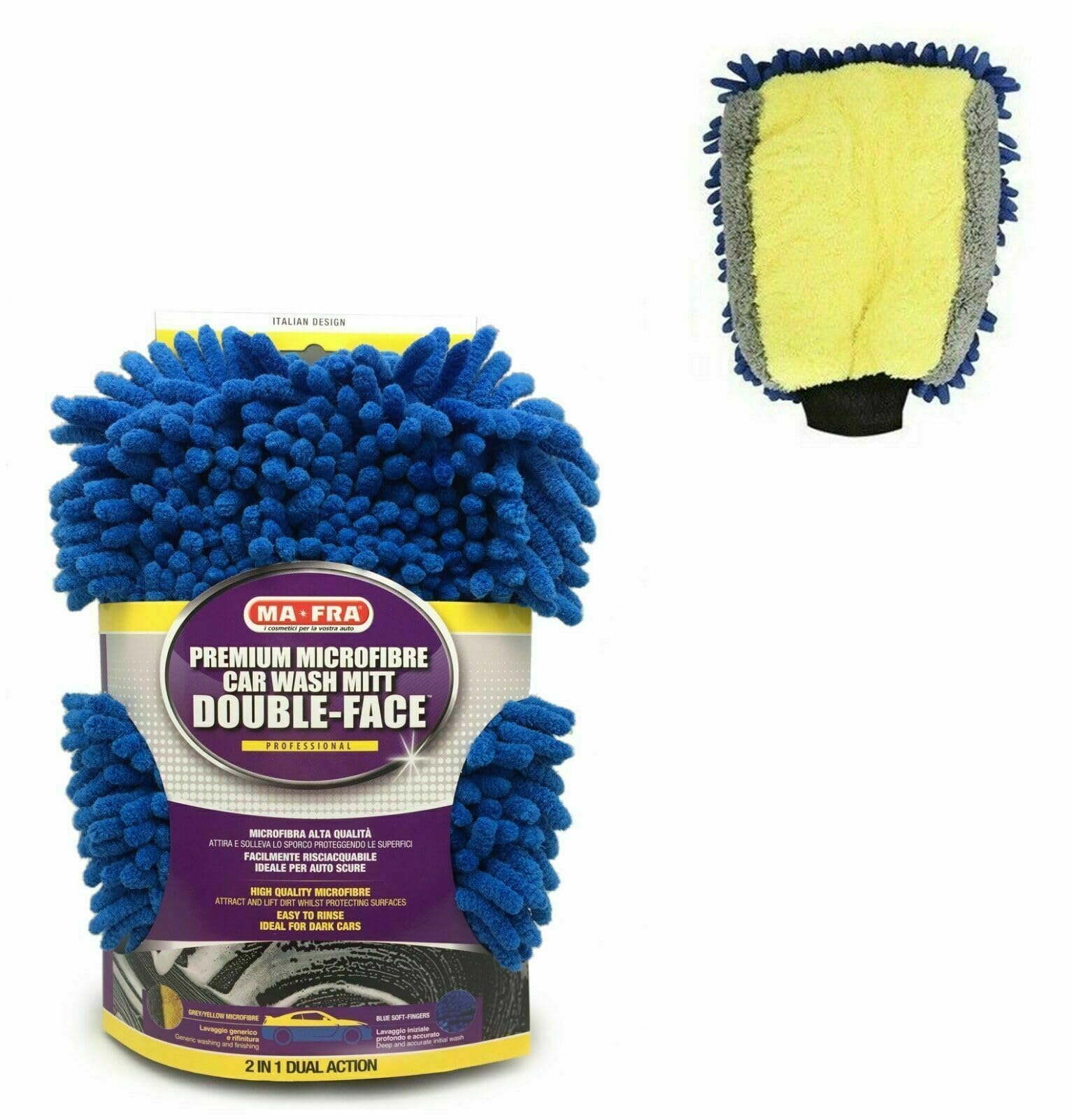 KIT SUPER DRYER + GUANTO DOUBLE FACE +MANIAC LINE BLACK & WRAP SHAMPOO FOR CAR DETAILING Shampoo 2in1 Lucente Antimacchia + SPUGNETTA IN PELLE IN OMAGGIO