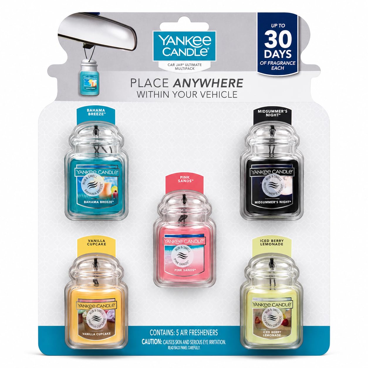 Yankee Candle Car Jar Ultimate Multipack, 5 Air Fresheners