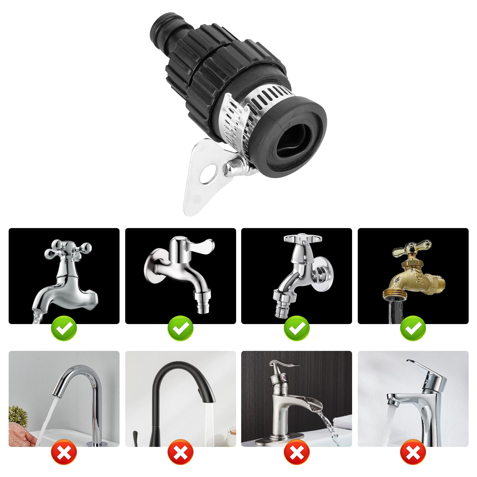 Set Di 4 Connettori Per Tubo Da Giardino - Raccorderia Rapida Per Rubinetto, Con Waterstop E Ugello Spray