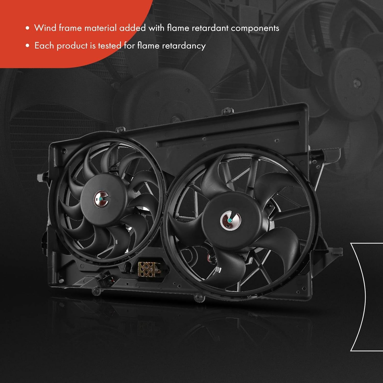 A-Premium Engine Radiator Cooling Fan Assembly Compatible with Select Ford Models - Focus 2000 2001 2002 2003 2004 - Replace# CF15080, YS4Z8C607AA