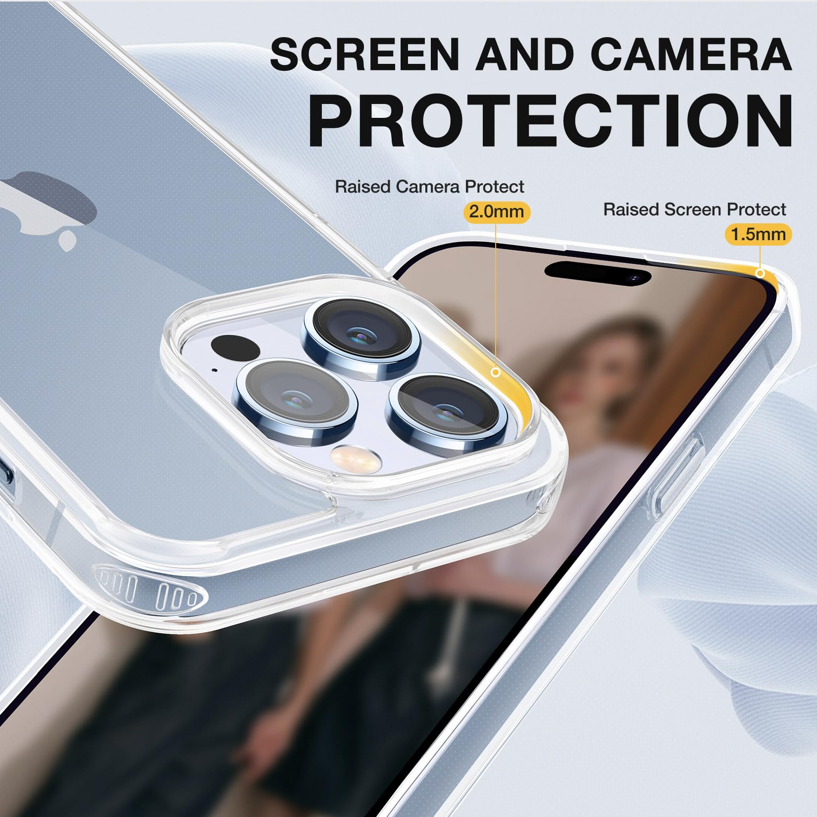 GOODVISH Cover Trasparente con Cordino per iPhone 15 Pro Max, Custodia con Regolabile Collana per iPhone 15 Pro Max 6.7'', [Antiurto] [AntiGraffio] [Antiscivolo] Case con Laccio Tracolla, Pino Verde