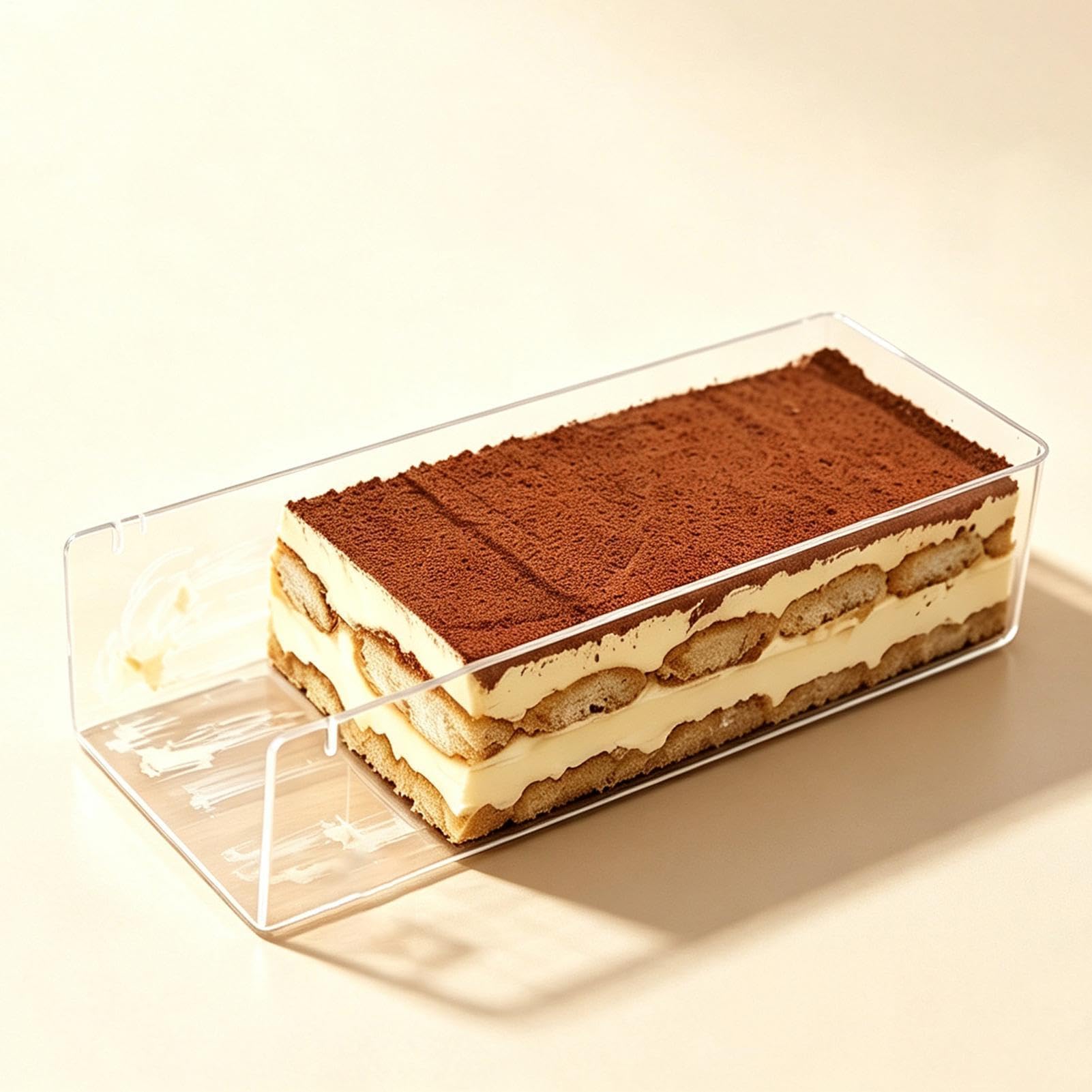 Rechteckige Acryl Kuchenbox nDessert-Servierbehälter mit