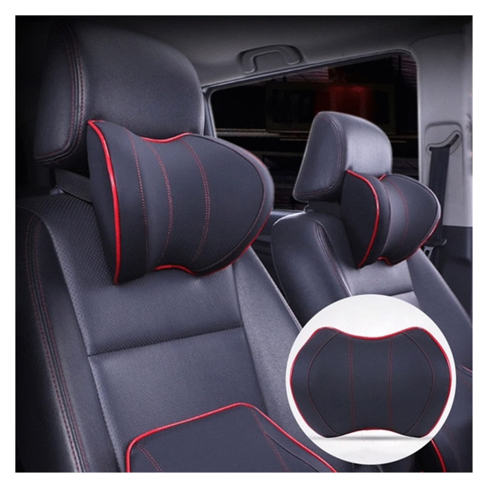 Seggiolino Auto Testa Poggiatesta Massaggio Auto Cuscino Spazio Memory Collo Poggiatesta Copertura Auto Cuscino Veicolare Sedile Poggiatesta Accessori (Color : Cloth Black)