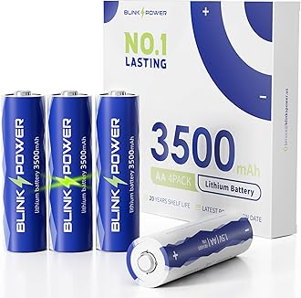Blinkspower™ Lithium Batteries AA 4 Pack, 3500mAh NO.1 Lasting 1.5V Double A Lithium Battery 【Non-Rechargeable】