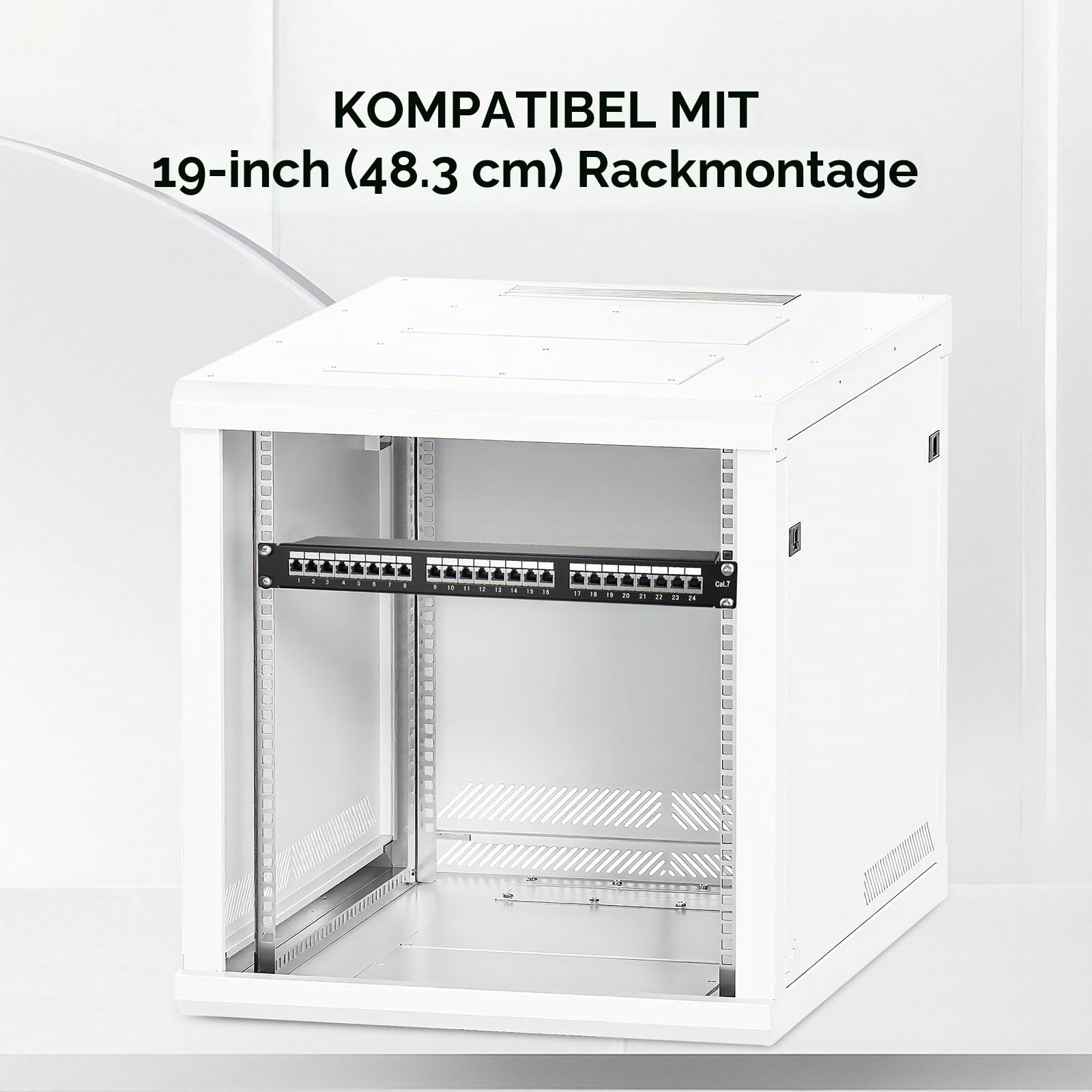 Patchpanel Cat 7, 24 Port, 19-Zoll Patchpanel Keystone, Rackeinbau Servermontage RJ45 Geschirmt, für Gigabit-Netzwerk-Switch
