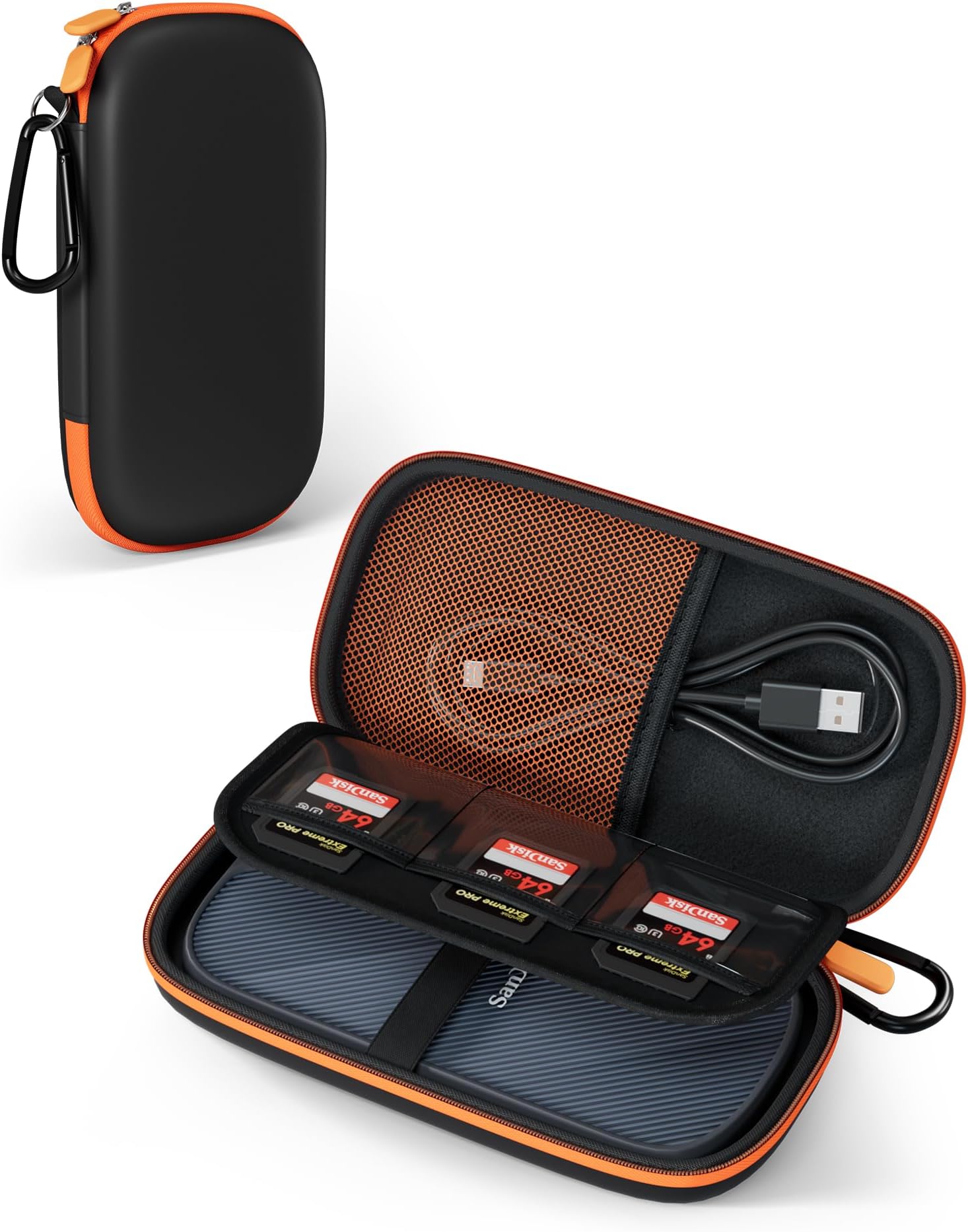 ProCase Carrying Case for SanDisk Extreme Pro SSD with USB4 2TB 4TB (Case Only), Hard Drive EVA Travel Storage Bag Protective Cover for Portable External Solid State Drive -Black