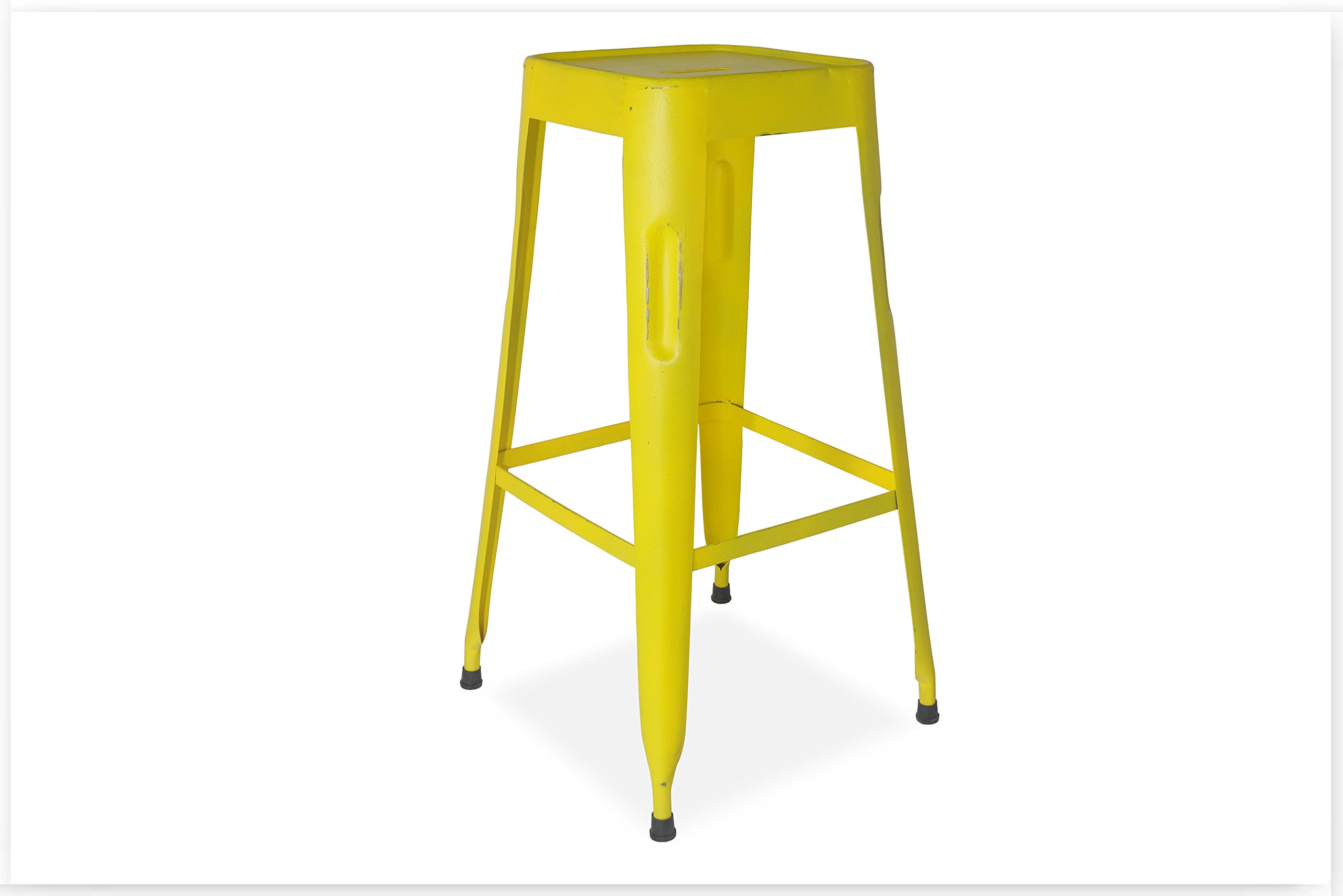 Industrial Modern Iron Antique Beautiful Design Portable, Furniture Stool for Living Room, Garden,Home Decor,Office,Indoor/Outdoor Bar Stool(Yellow) …