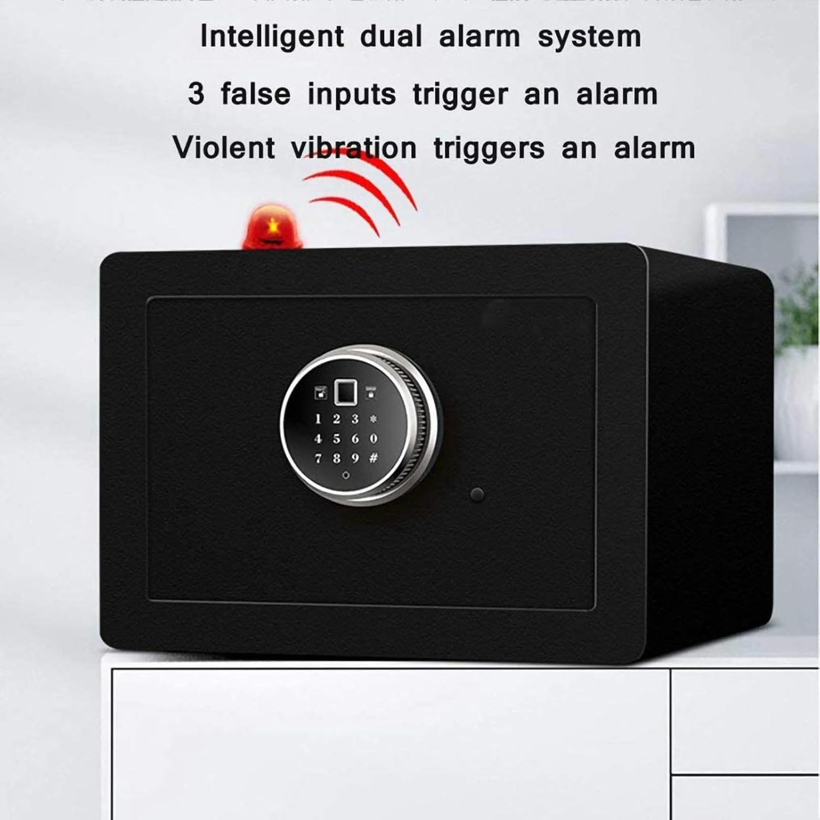 Coffre-fort mural ignifuge avec clavier à écran tactile et verrou d'empreintes digitales pour la maison et le bureau - Solution de haute sécurité résistante au feu - Blanc