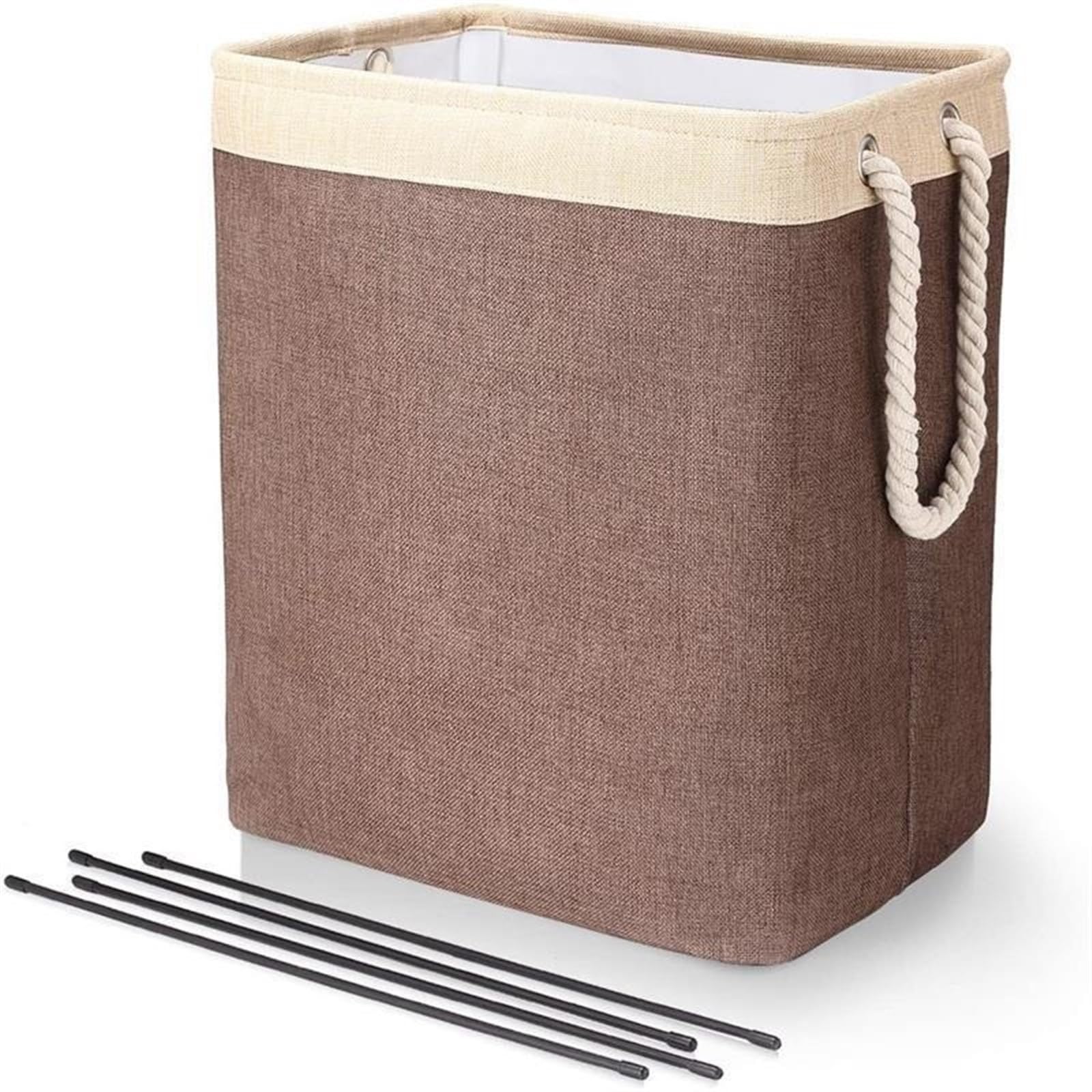 Folding dirty laundry basket, Collapsible Laundry Hamper with Handles, 20x16x12 inches, Multicolor(Beige Brown)