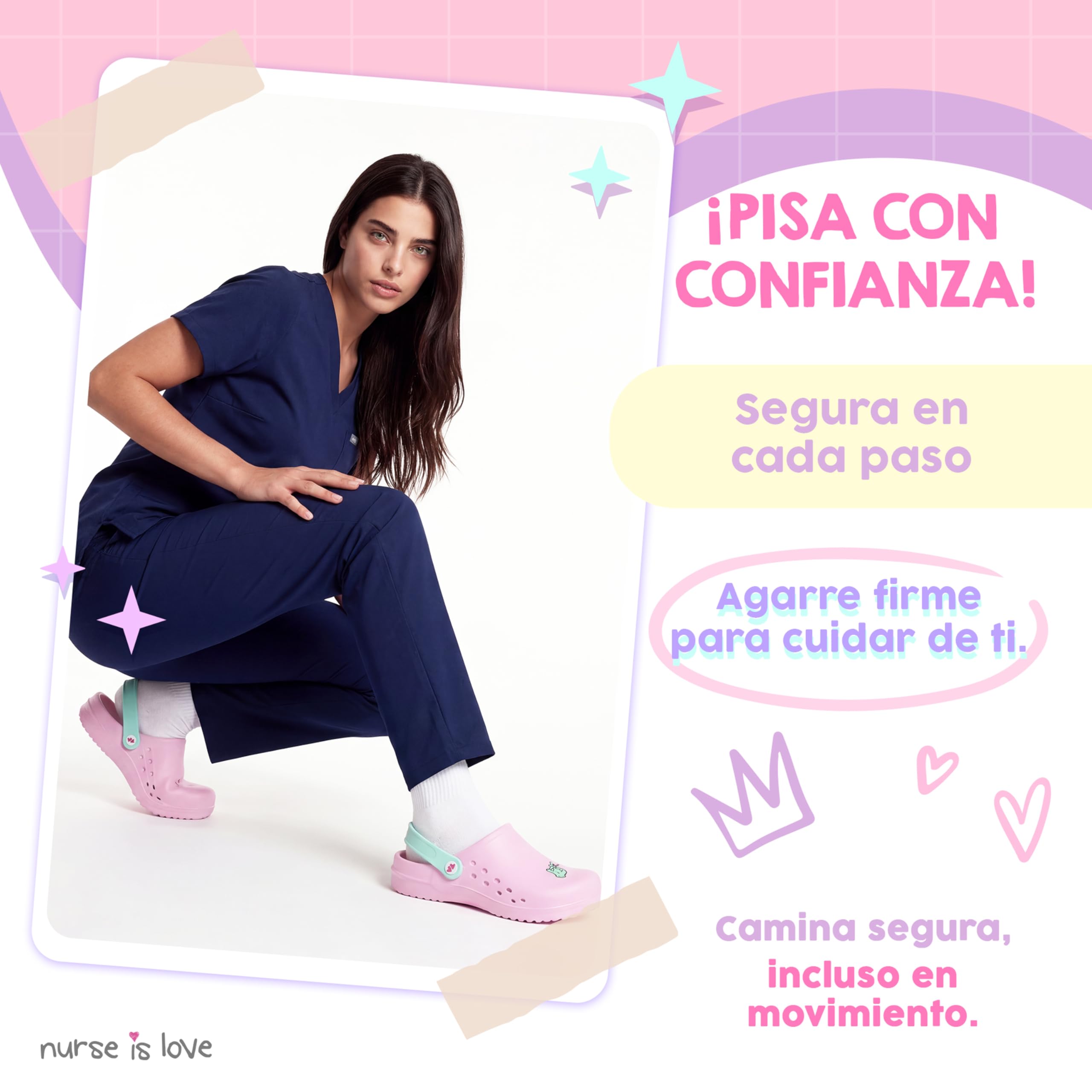 Nurse is Love Zuecos Mujer - Zuecos EVA Ligeros, Zapatos de Mujer Cómodos | Regalos para Ella | Accesorios & Vet - FR