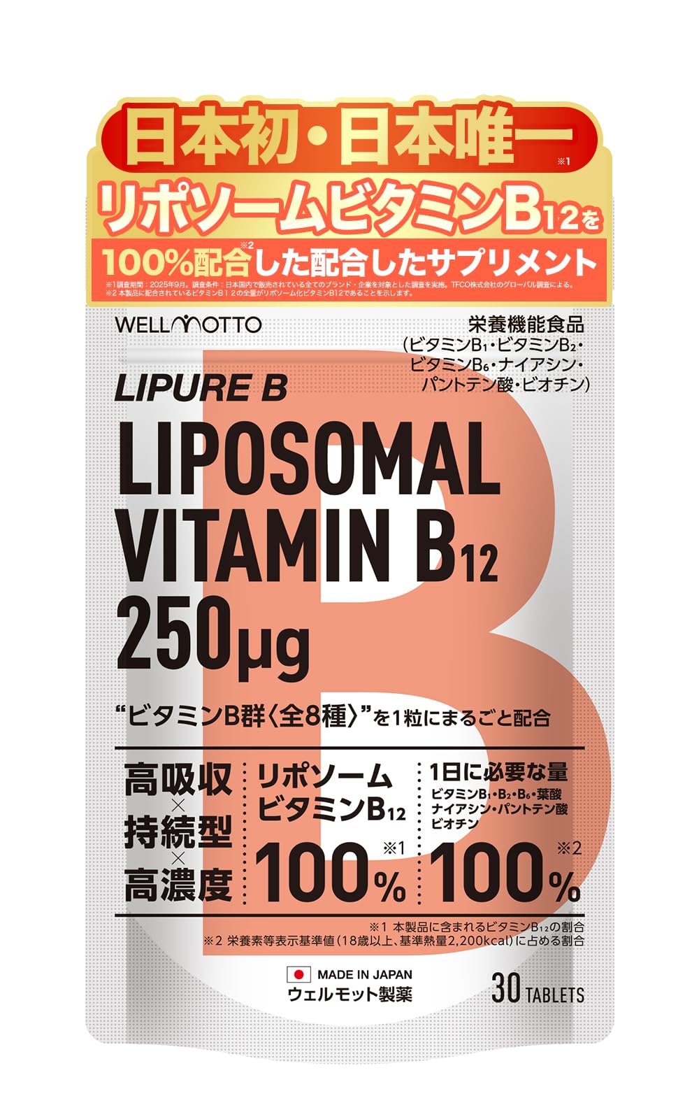【日本初・日本唯一/医師監修】 ビタミンB群 サプリ 1粒に リポソーム ビタミ…