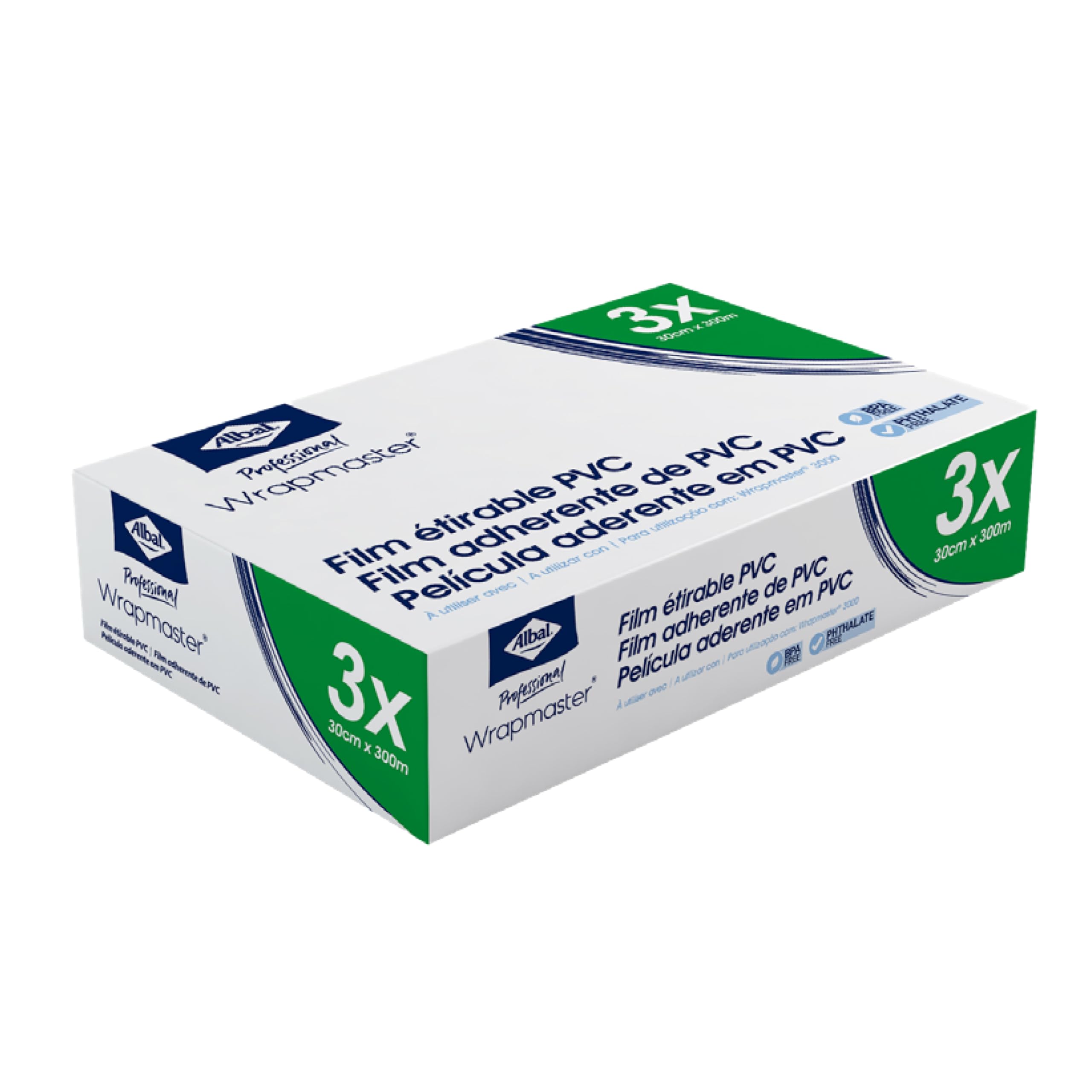 WRAPMASTER Recharge rouleau film alimentaire 30cm x 300m pour WRAPMASTER 3000 et DUO Carton de 3 rouleaux