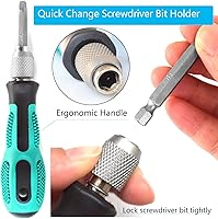 Vista 6 de Soporte magnético de mango de broca de 1/4 de pulgada, juego de 3 puntas de destornillador con 1 mango de cambio rápido y 2 mango de punta magnética