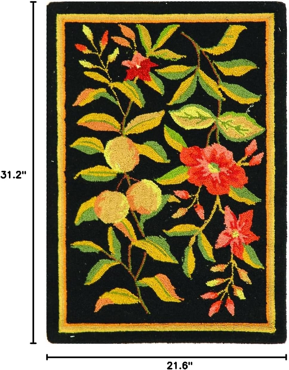 SAFAVIEH Chelsea Collection Accent Rug - 1'8" x 2'6", Black, Hand-Hooked French Country Wool, Ideal for High Traffic Areas in Entryway, Living Room, Bedroom (HK210B)