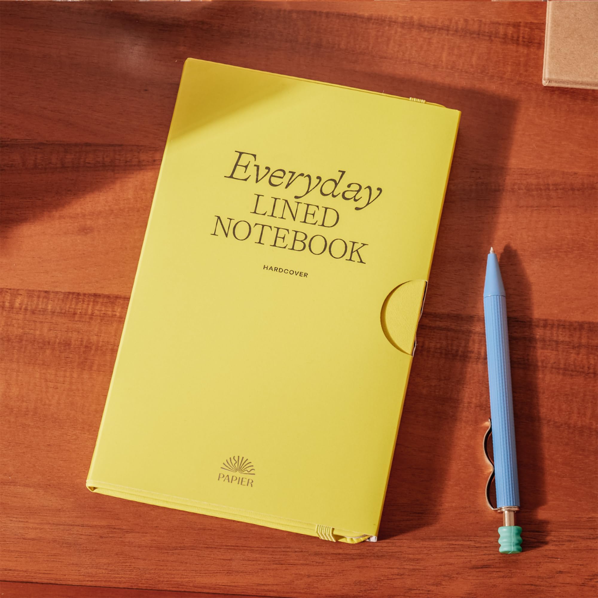 Papier Everyday Notebook – Navy, 13 X 21cm | Lined Journal Book With Expandable Back Pocket | For Note Taking, Journalling, List Making, School, University Essentials Or The Office | FSC Paper