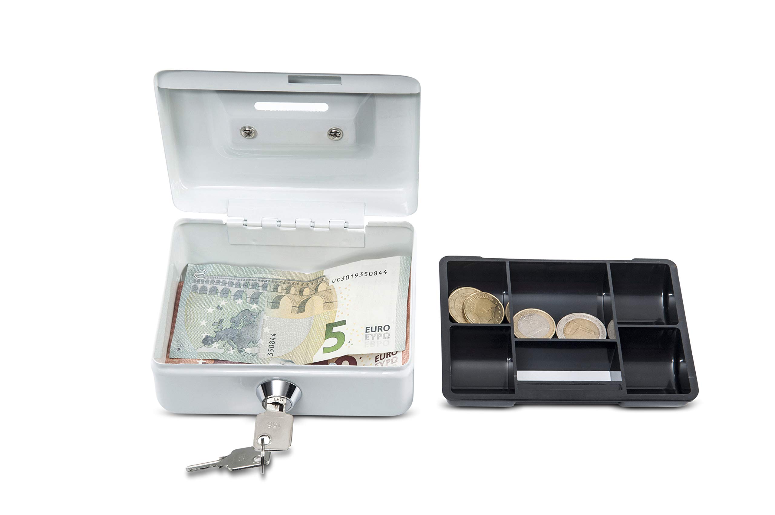 Relaxdays Caisse à Monnaie, Serrure Combinaison 3 Chiffres, Pour Pièces Et Billets, HLP : 8,5 X