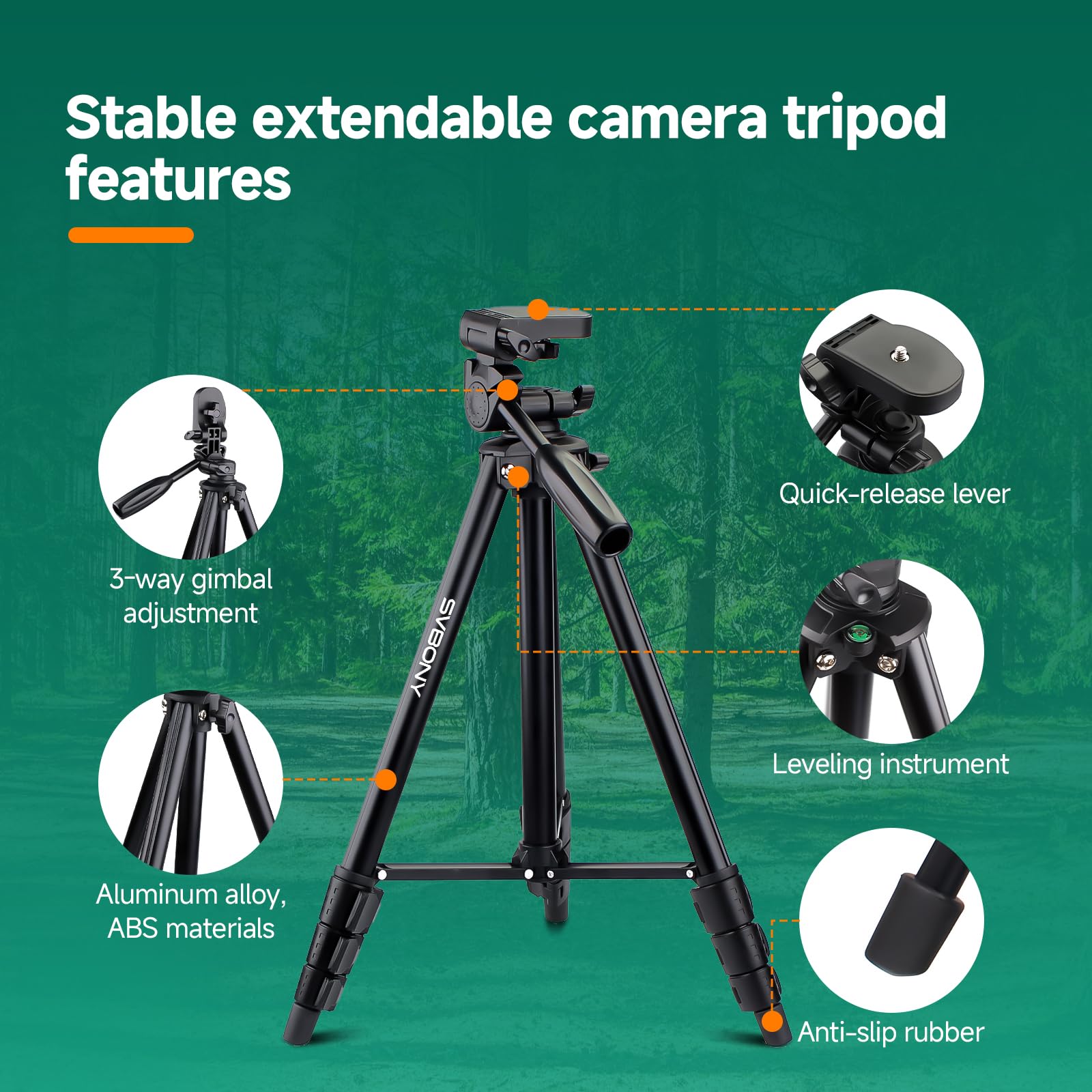 Svbony SV28 25-75x100mm longue-vue avec trépied, grand champ de vision, images claires et claires, HD Bak4 FMC Spotter Scope avec adaptateur smartphone, pour tir sur cible, observation des oiseaux
