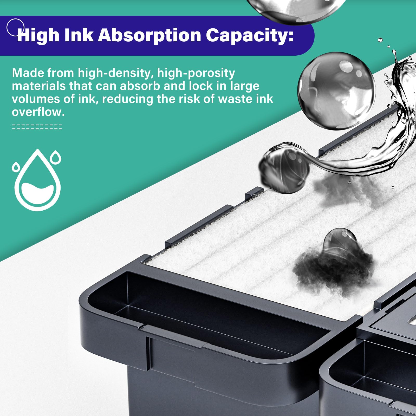 C9345 C12C934591 - Caja de mantenimiento de tinta compatible con Epson C9345 caja de mantenimiento para ET-8550 WF-7310 WF-7830 WF-7840 ET-8500 ET-18100 ET-16600 ET-5850 ET-5850 ET-550 800 E.