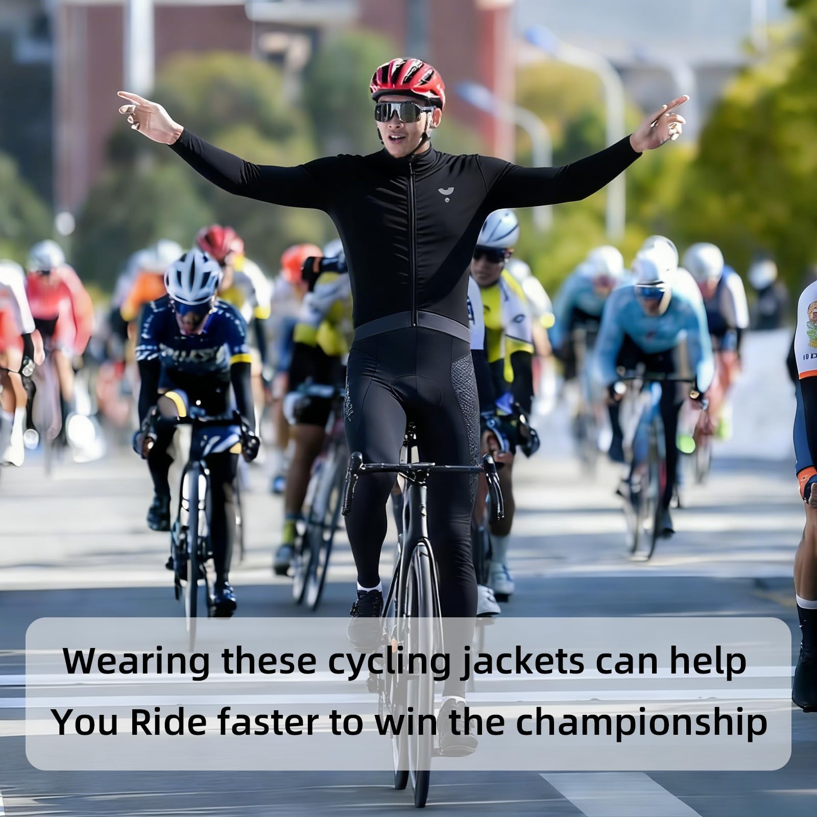 YKYWBIKE Thermo-Langarm-Shirt für Herren, feuchtigkeitsableitendes Kompressions-Fleece, Radunterhemd, Rollkragen, Herbst und Winter