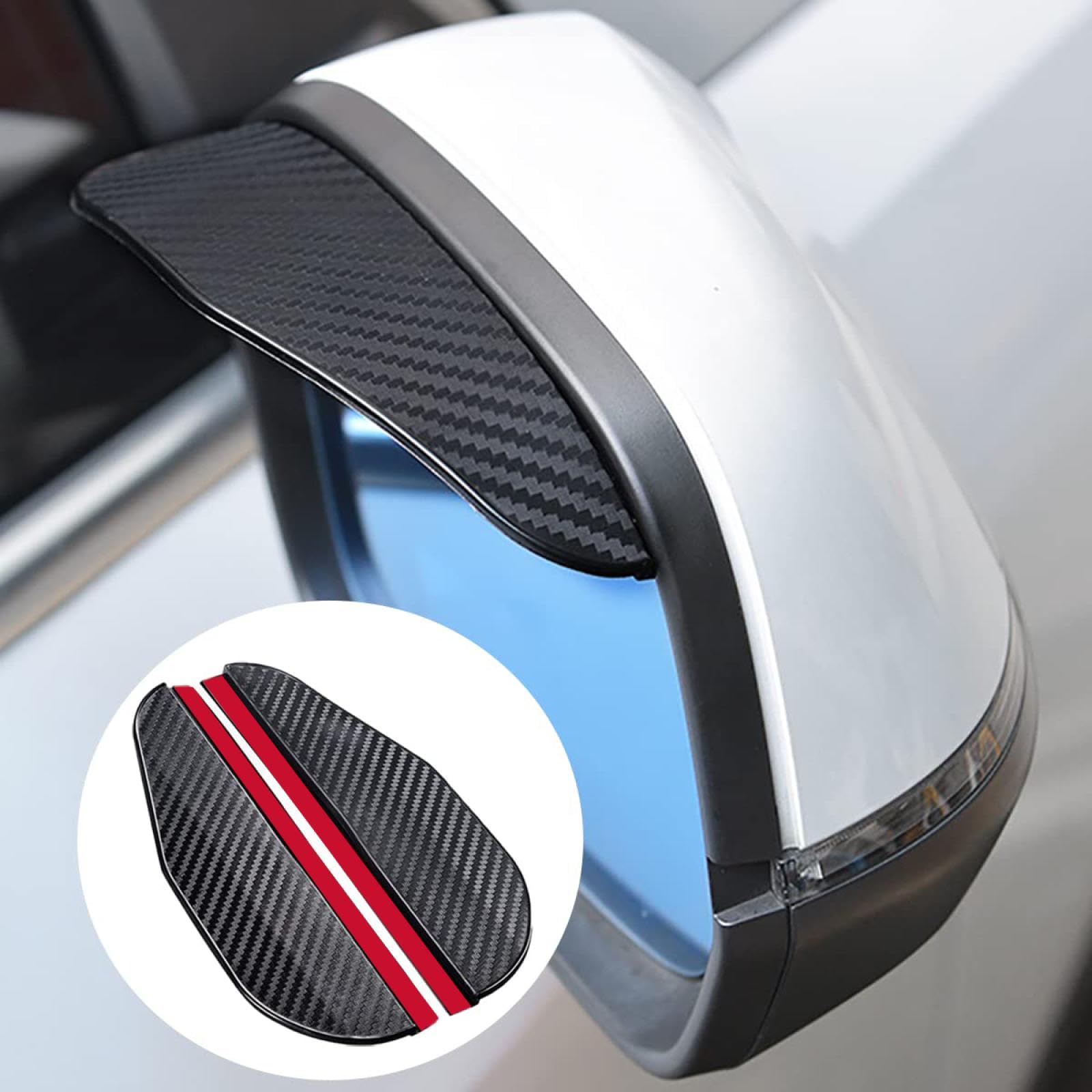Parapioggia Per Specchietti Fiat Panda 312 319 Hybrid Cross 2012-2022 – Visiera In Effetto Carbonio, Antiriflesso E Facile Montaggio