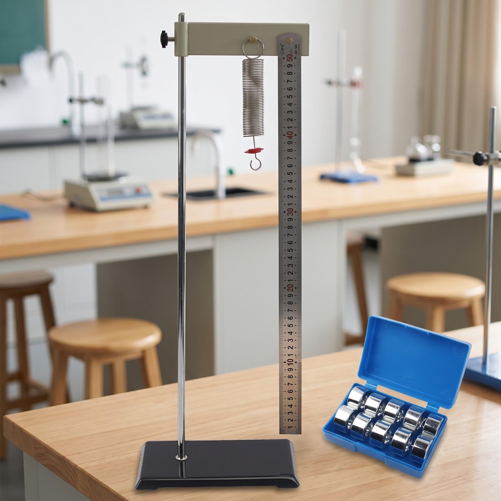 Physikgerät | Inklusive Gewichtesatz, stabil, Physikgerät mit Messskala, für Schullabor