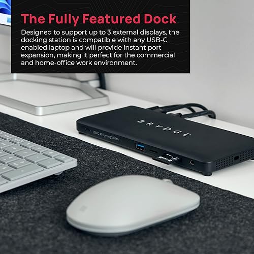 Miniatura 7 de Brydge Estación de acoplamiento Stone C, 12 puertos de expansión, compatible con portátiles Windows 10 y 11, base compatible con múltiples