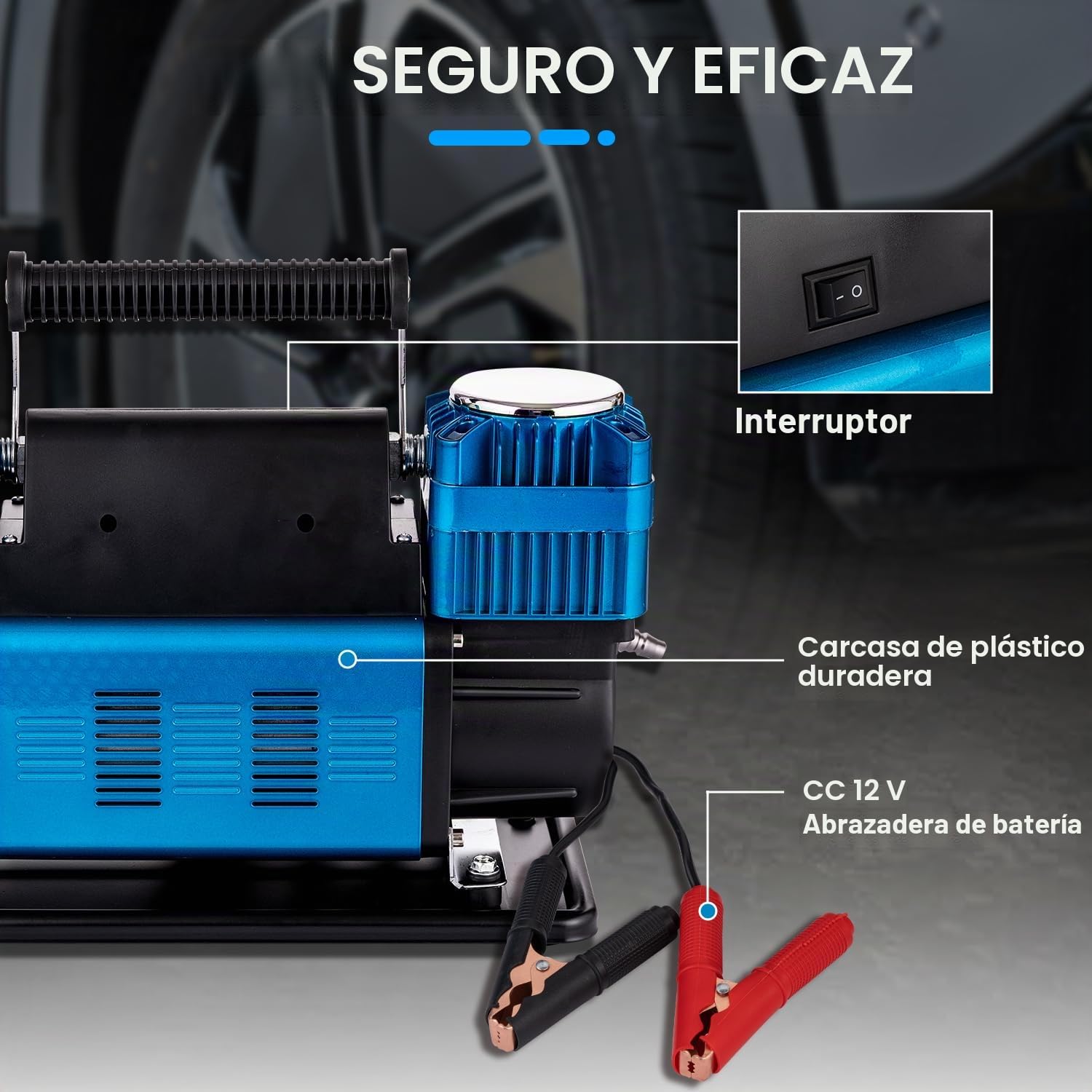 KATSU Tools Profesional Inflador de Neumáticos de Coche con Doble Pistón, 150 PSI 12V 90Amp Portátil Gran Volumen Compresor de Aire Bomba de Neumáticos para 4WD Auto Van Camiones Inflables