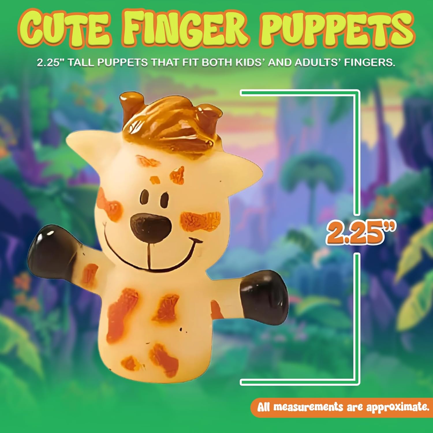 Animal Finger Puppets by Forest & Twelfth Kids, Fun Gifts and Party Favors for Boys and Girls, Includes Lion, Elephant, Tiger, Giraffe, Tiger & Monkey Toys, Pack of 12 or 24 (Pack of 24)