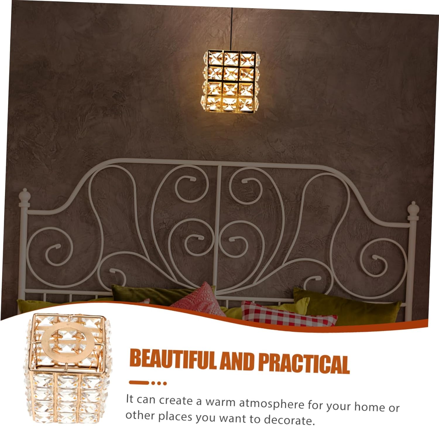 Artistic Crystal Lampshade for Ceiling Light Fixtures Elegant Hanging Light Cover Opening Easy Installation for Home Decoration Warm Atmosphere Creation