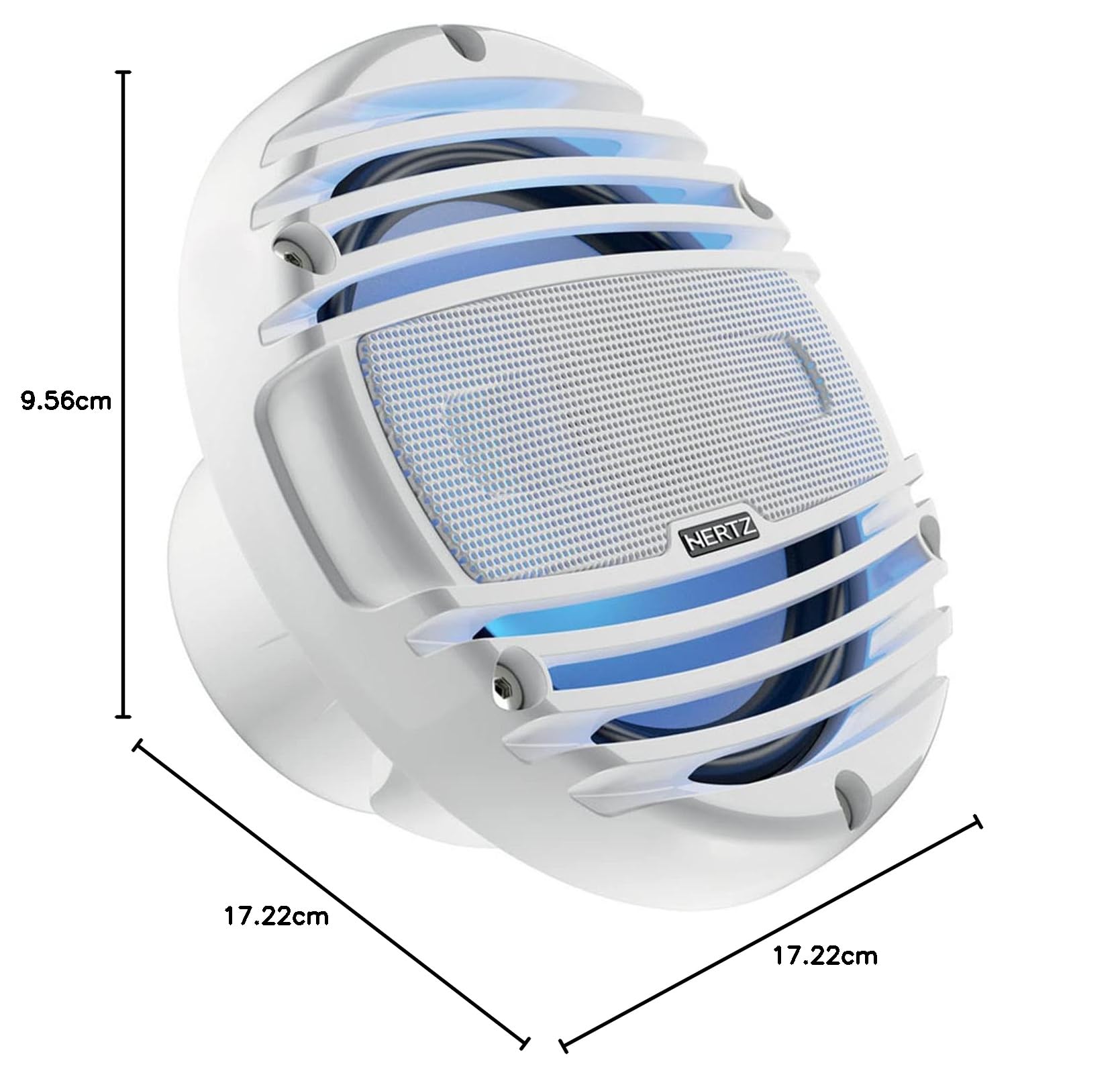Hertz HMX 8-TW – Altavoces Marinos Coaxiales 8", 200W Pico, IP65, Tweeter Cúpula Pei