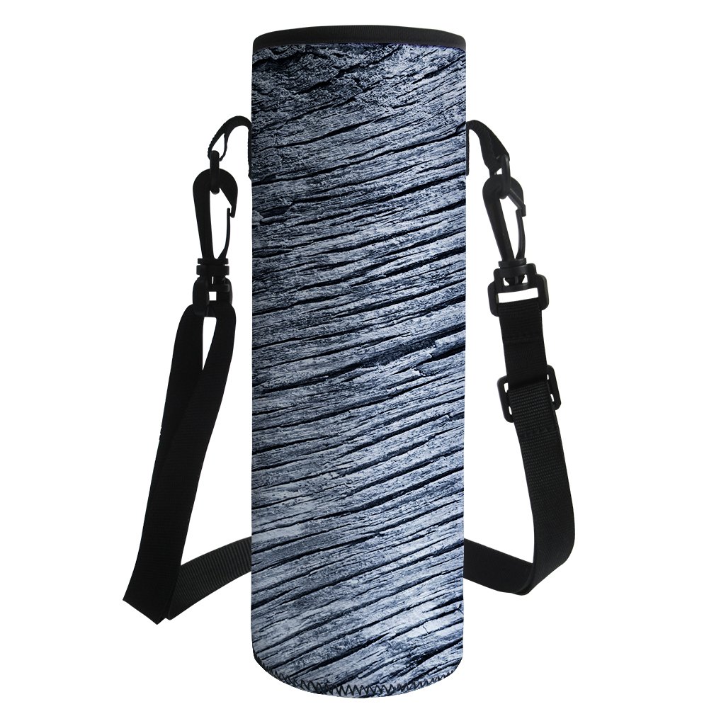 HUGS IDEA Insulated Water Bottle Bag Neoprene Shoulder Strap Stainless Plastic Bottle Sleeve Cover