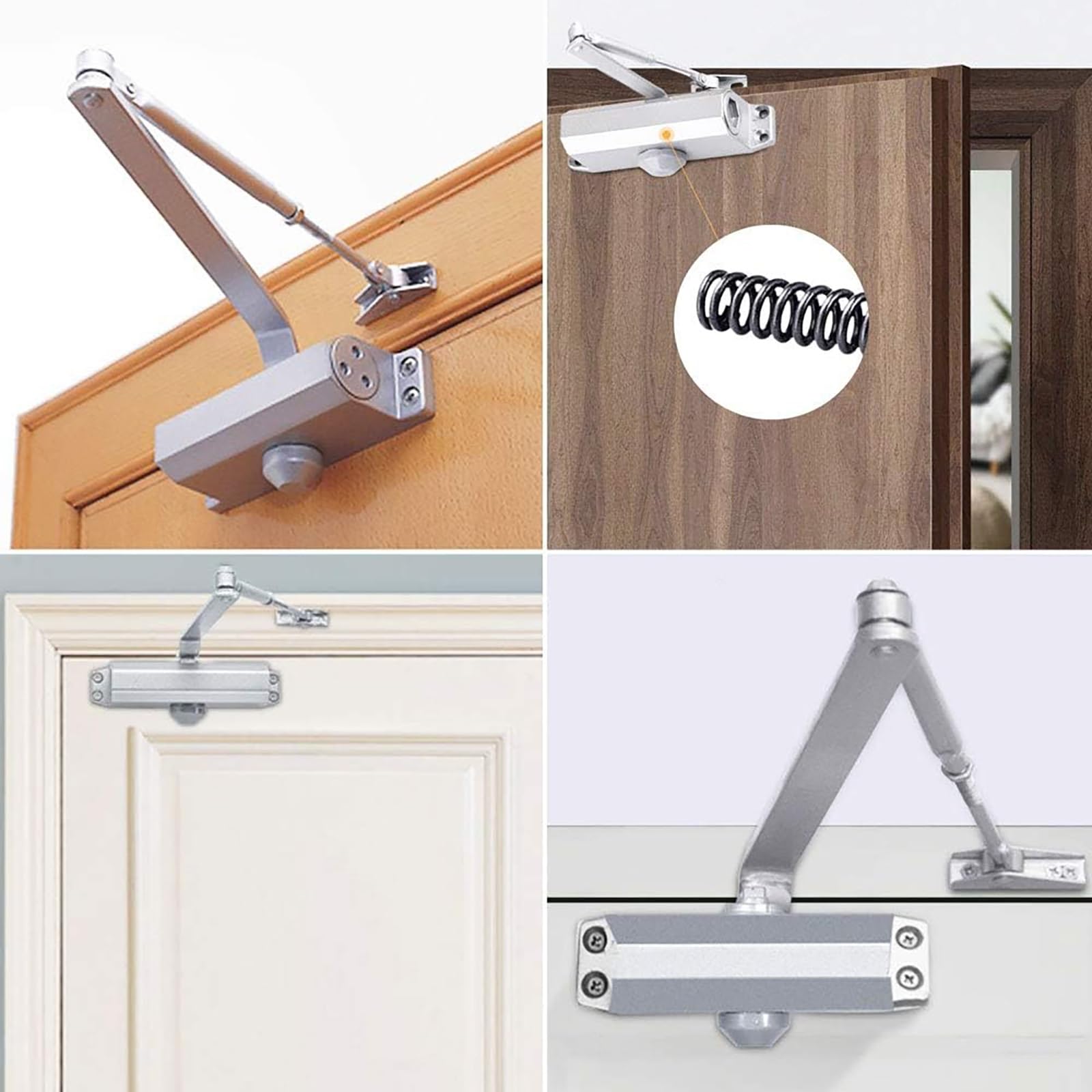 Cierrapuertas Hidráulico Automático, Cierrapuertas Para Puertas Cortafuegos, Cierrapuertas Con Resorte Hidráulico Con Retención Abierta Y Cierre Suave, Cierre Automático Para Puertas(100-150kg)