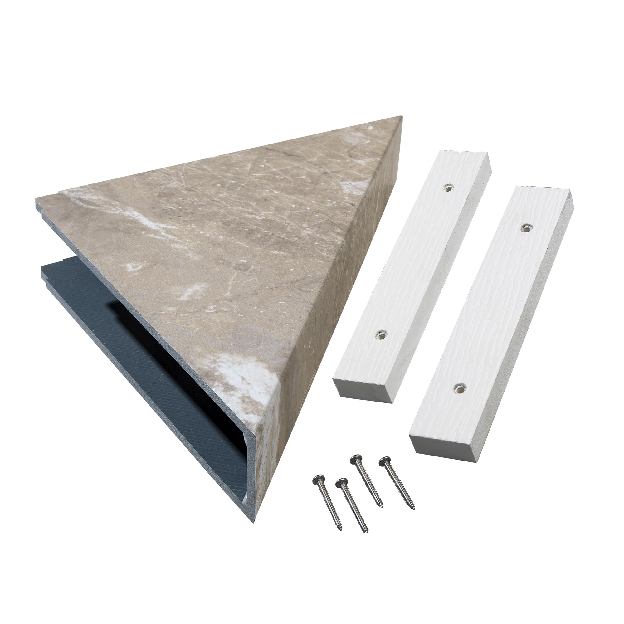 Palisade Vinyl Waterproof Corner Shower Shelf in Venetian Marble