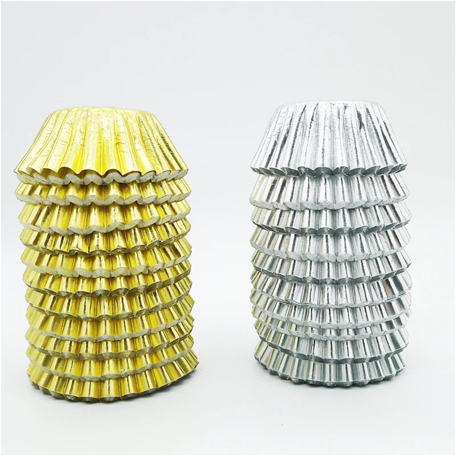 Moldes para hornear 1000 piezas de 2,5 cm Mini moldes for cupcakes papel dorado y plateado, capacillos for muffins, for pasteles repostería(Gold)