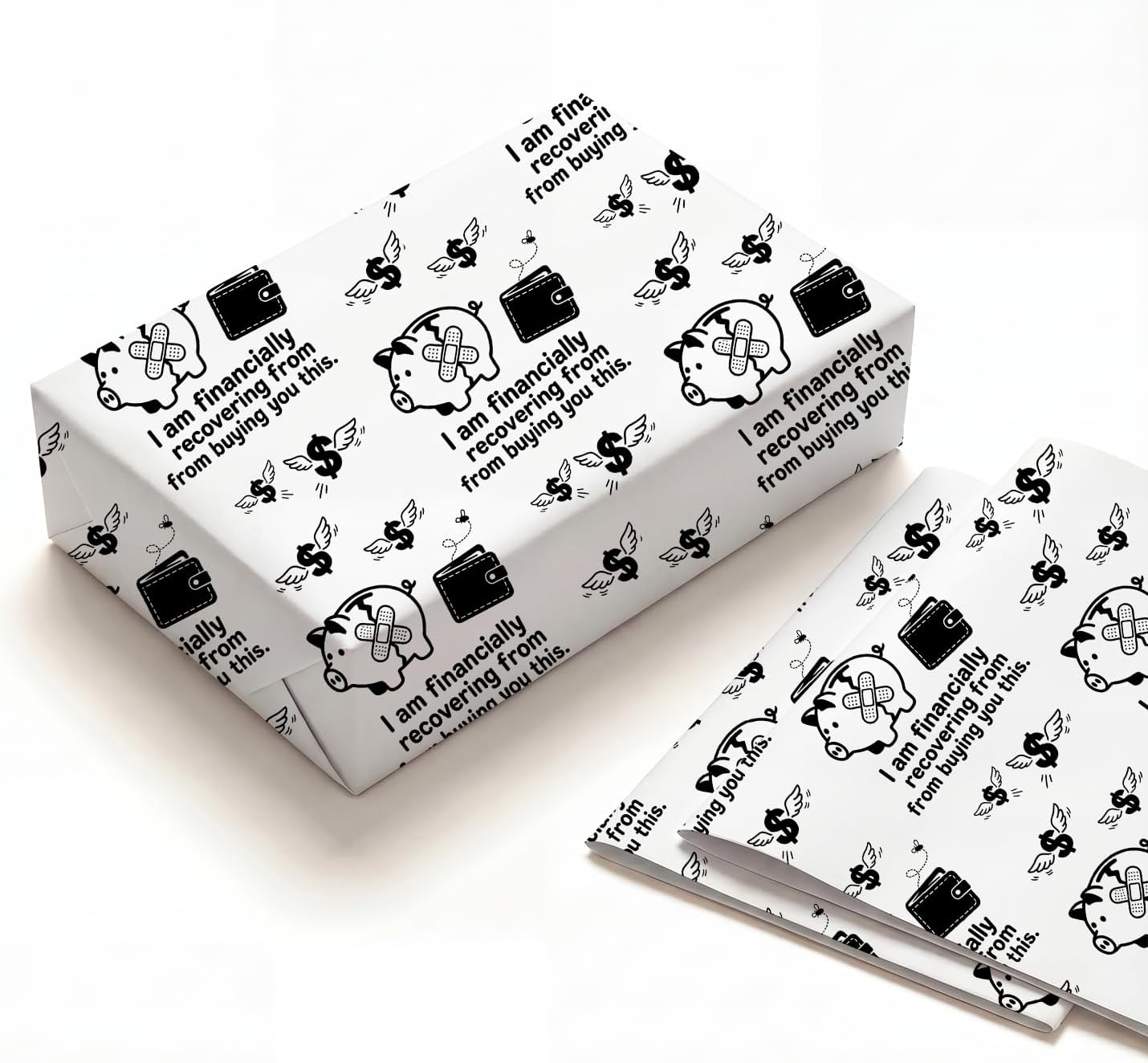 SHSEEN Financial Crisis Wrapping Paper, 19.5 x 27.5 in, 2 Sheets