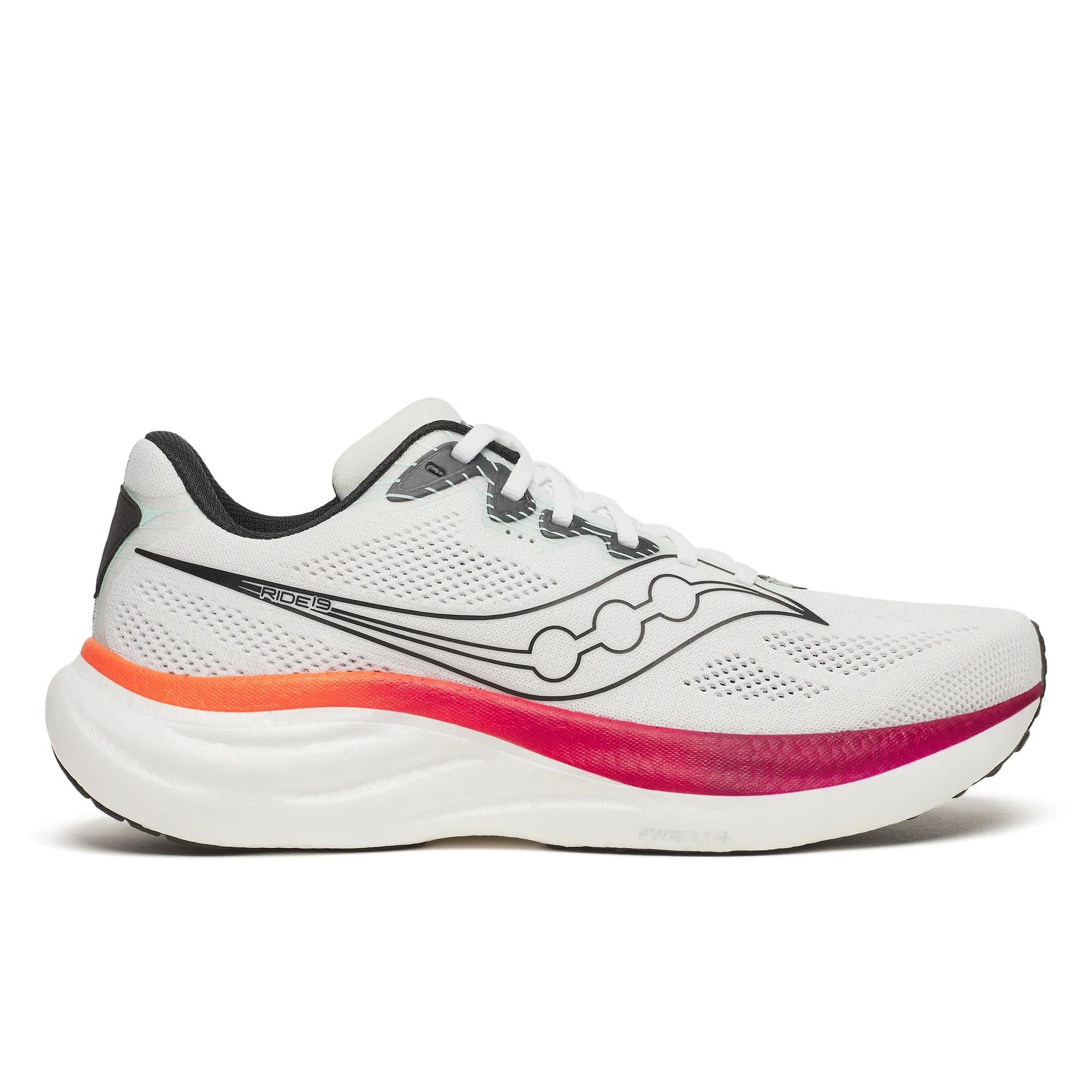 Saucony Ride 19 Color White Crimson, Size 44 EU 172 - White Crimson 44