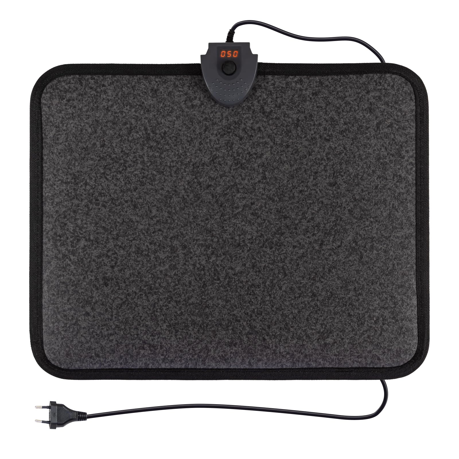 Mi-Heat Infrarot Heizmatte 40x50cm Fußschalter Thermostat 4 Heizstufen bis 45°C Temperatur fester 3 Stunden Timer rutschfeste Rückseite elektrischer PVC Heizteppich leicht zu reinigen