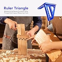 Vista 5 de Regla triangular de 45/90 grados, transportador cuadrado de aleación de aluminio, regla triangular de inglete multiusos para carpintería