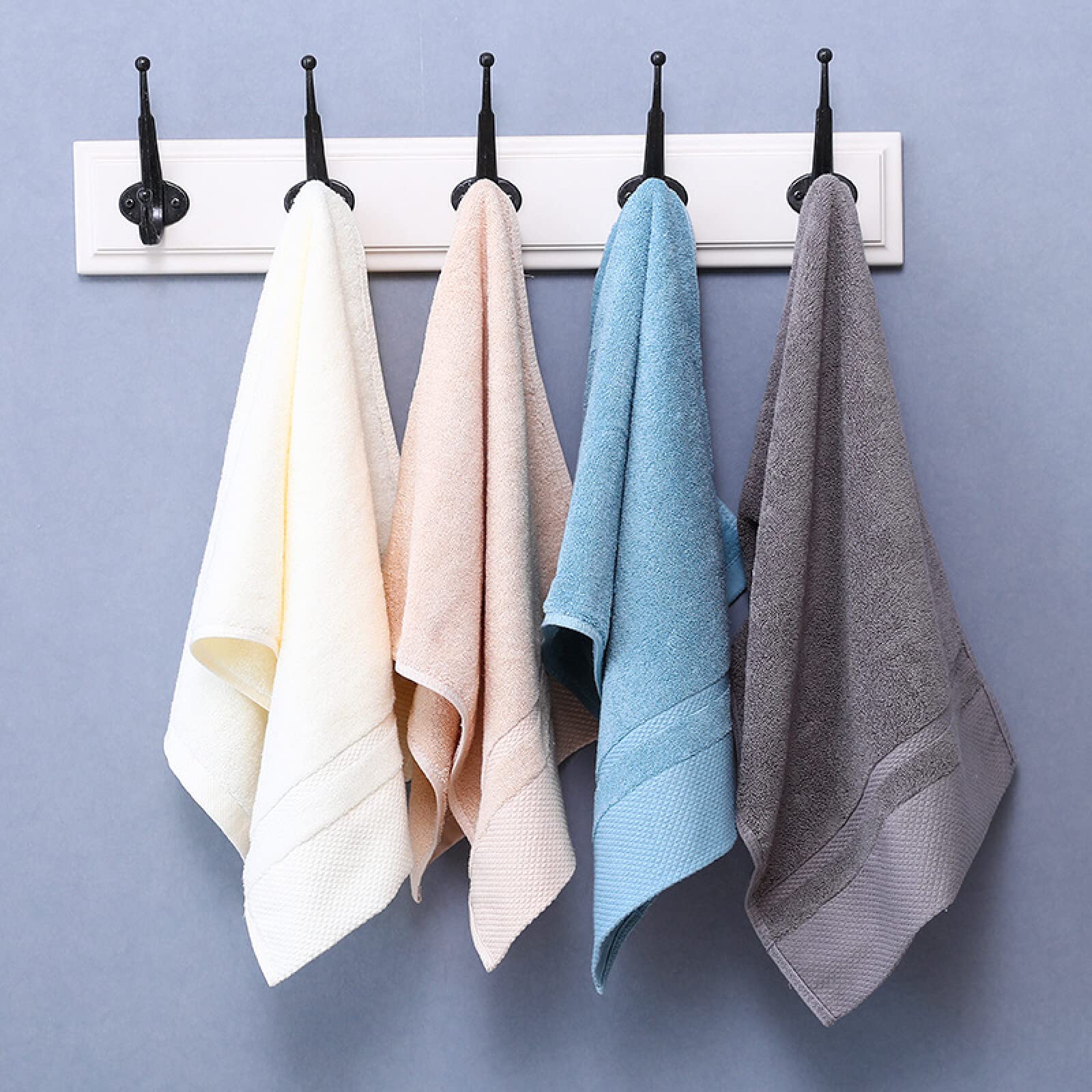 Juego de 3 piezas de toallas lisas 100% algodón, toallas gruesas y toallas de baño, azul B, 70 x 140 + 34 x 74 + 34 x 34 cm,Toalla de baño grande marron,altamente absorbentes Suave y Grueso Altam