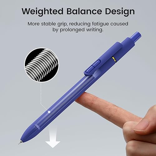 Miniatura 5 de 8 bolígrafos de gel negros - 0.7mm de punta media, tinta negra  Escritura suave - Bolígrafo retráctil de secado rápido para hombres y mujeres