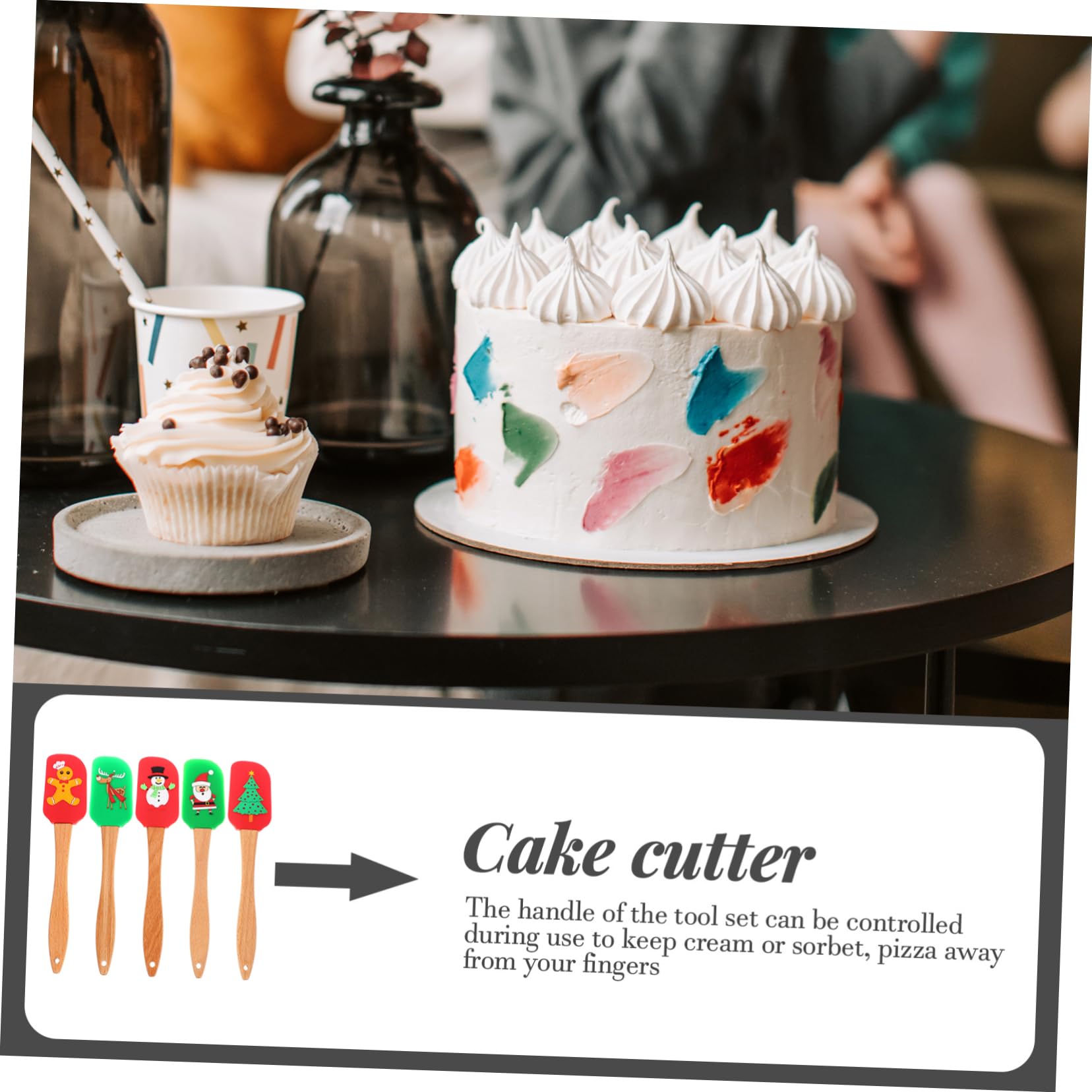 Cabilock 5pièces Spatules De Cuisson Silicone Ergonomiques Ustensiles De Pâtisserie Spatules De Cuisine Pour Maison Styles Assortis Faciles à Nettoyer Suspendre