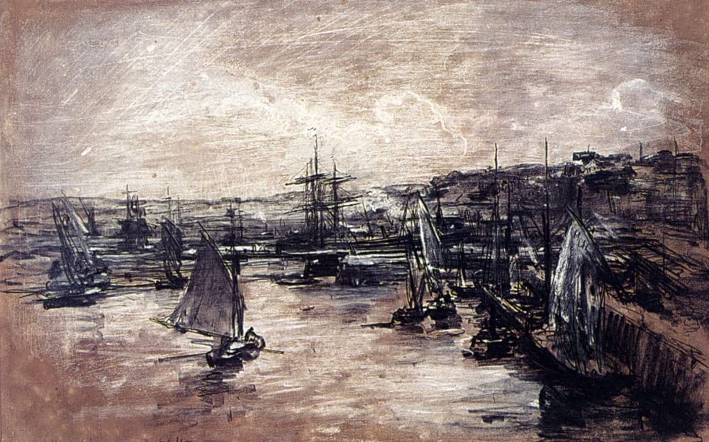 Affiches et gravures la rade de Dunkerque peinture moderne sur toile premium
