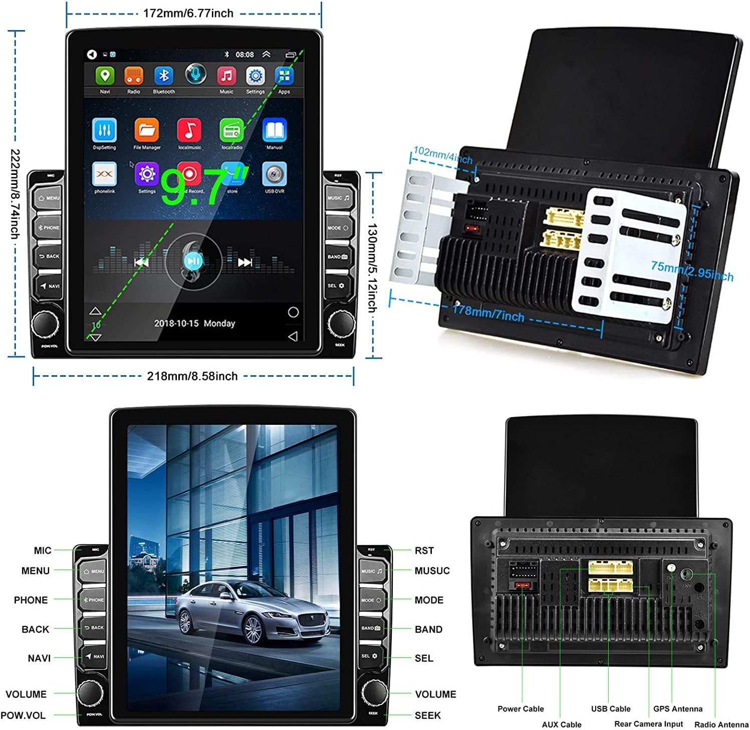 Up To 40% OFF Podofo 9.7 Inch Android Car Stereo Radio Double Din Touchscreen with Backup Camera Bluetooth in-Dash GPS Navigation Headunit Support Mirror Link FM Radio WiFi Tethering Internet SWC Dual USB Best Promo Podofo 9.7 Inch Android Car Stereo Radio Double Din Touchscreen with Backup Camera Bluetooth in-Dash GPS Navigation Headunit Support Mirror Link FM Radio WiFi Tethering Internet SWC Dual USB