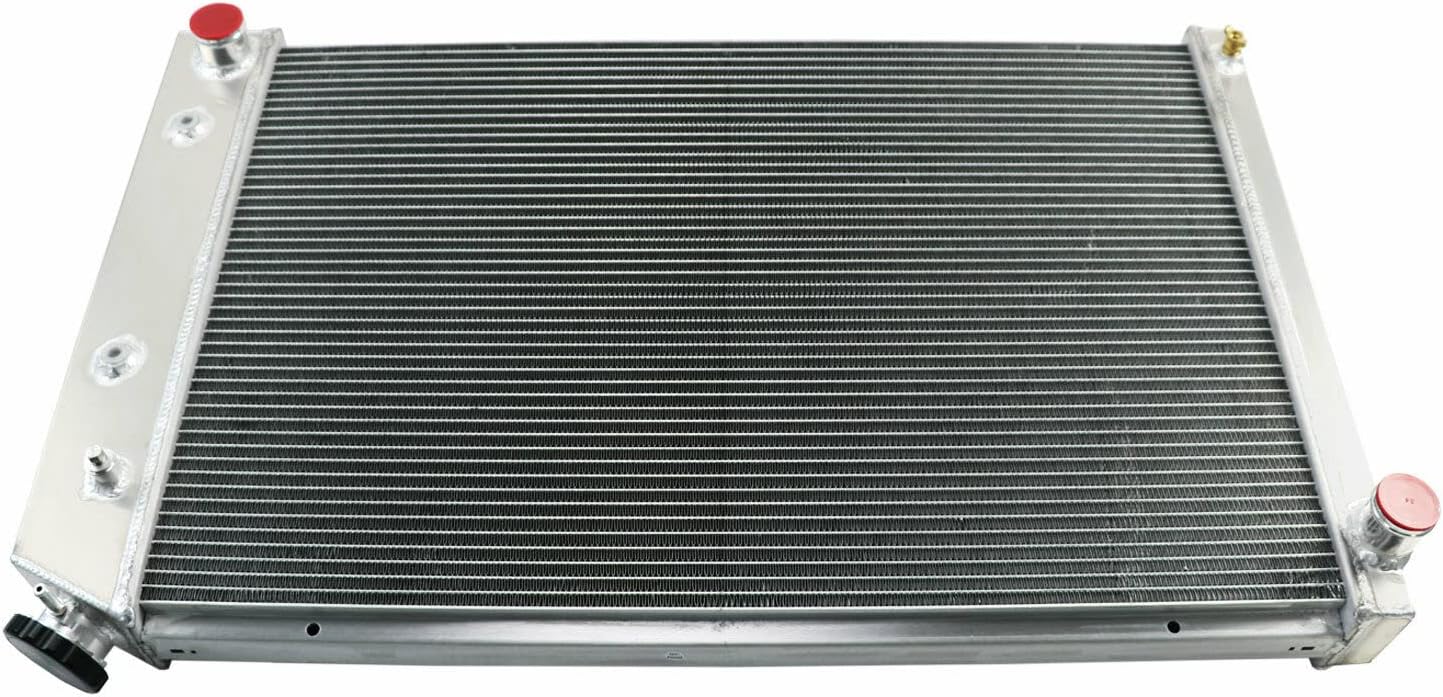3 Row Aluminum Radiator for 1981-1991 Chevy C10 C20 C3500 K10 K20 Blazer & 1973-1991 GMC C1500 C2500 Suburban Jimmy 4.1L 5.0L 5.7L Engine (3 Core Radiator+Shroud Fan+Relay Kit)
